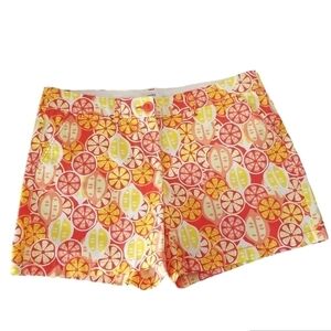 Crown & Ivy Stretch Midrise Citrus Print Shorts Size 10